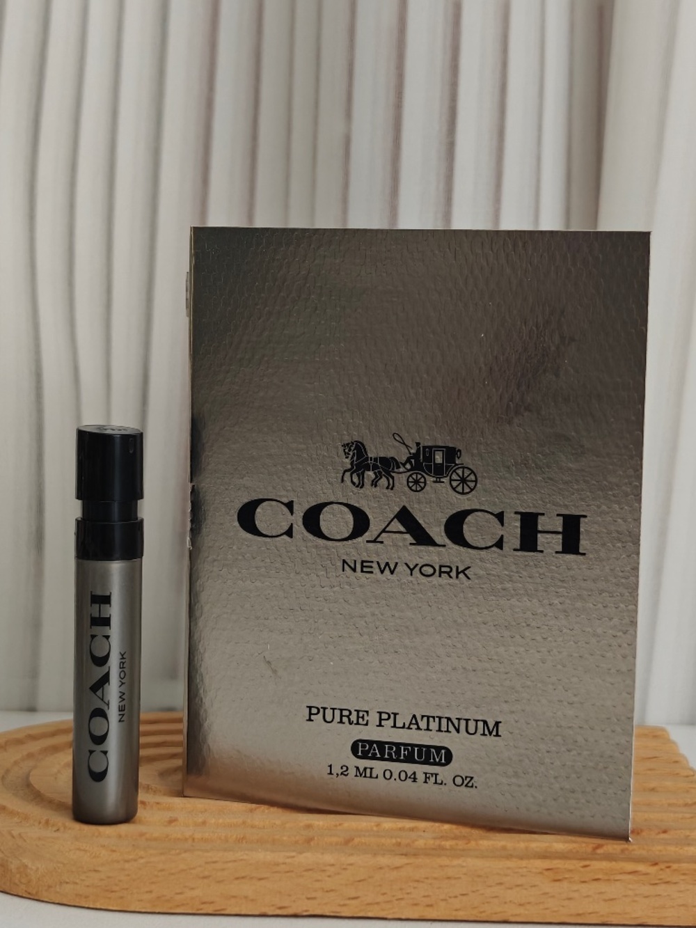 New Coach Pure Platinum Parfum Spray Sample 1.2ml/ 0.04 oz